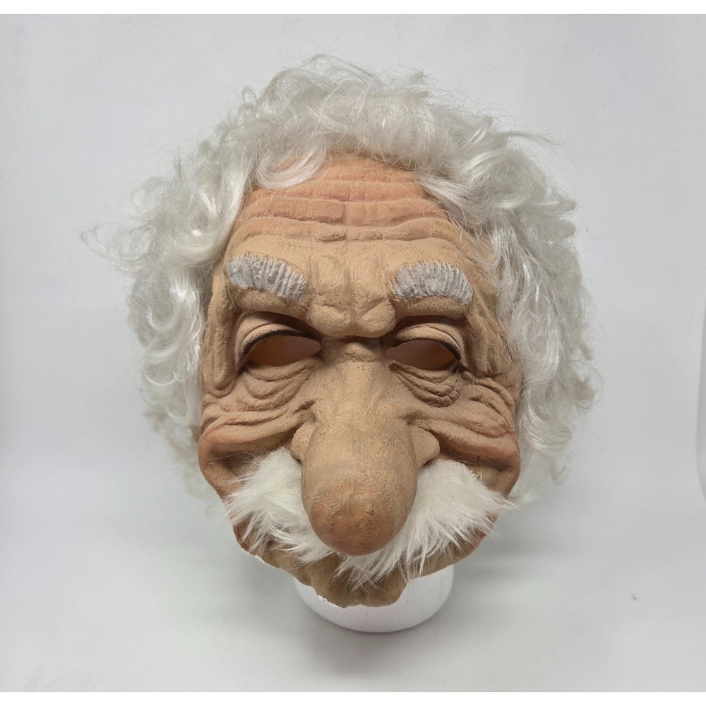 Vintage Cesar '81 Albert Einstein Mask Rubber Latex Halloween Rare HTF Hair